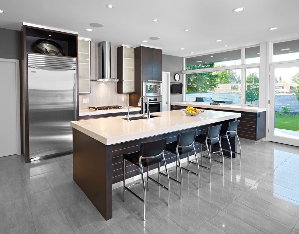 frosted-glass-kitchen-cabinets-Kitchen-Contemporary-with-bar-stool-bright-dark